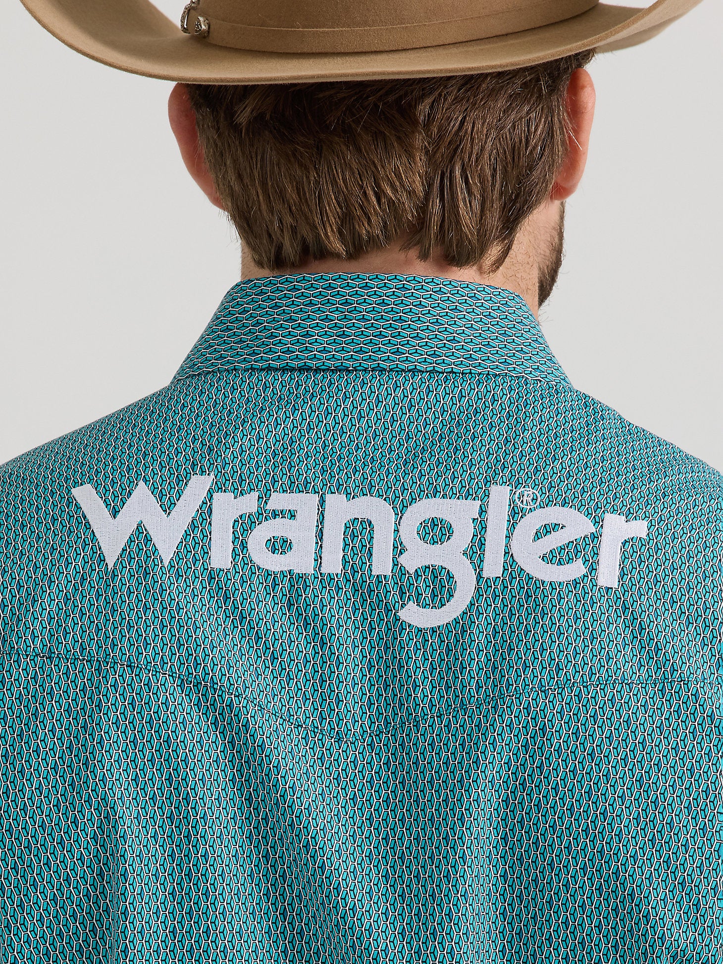 Wrangler Turquoise Logo Men's Snap Up - Image 2