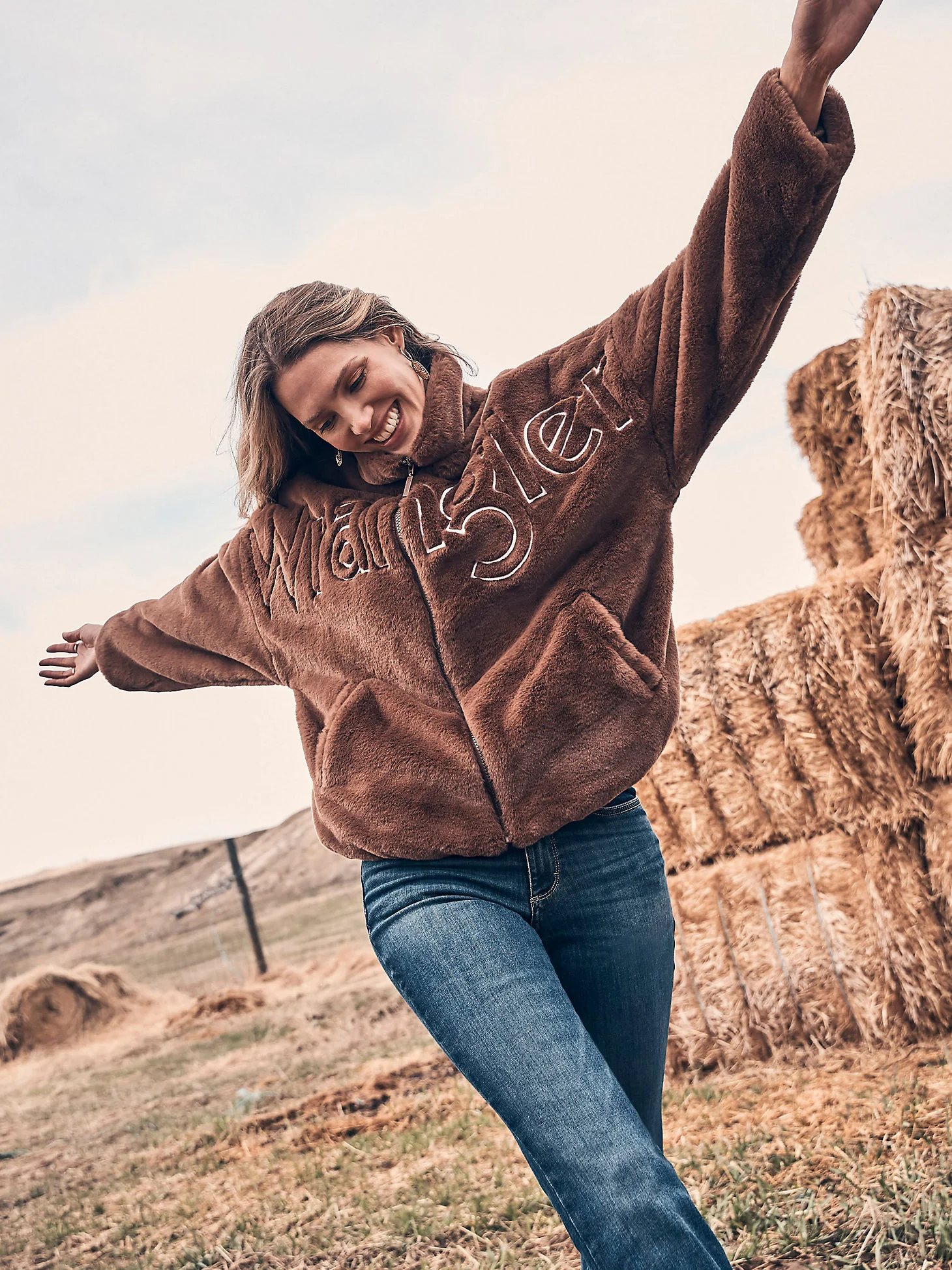 Wrangler Ultimate Fluff Brown Jacket - Image 2