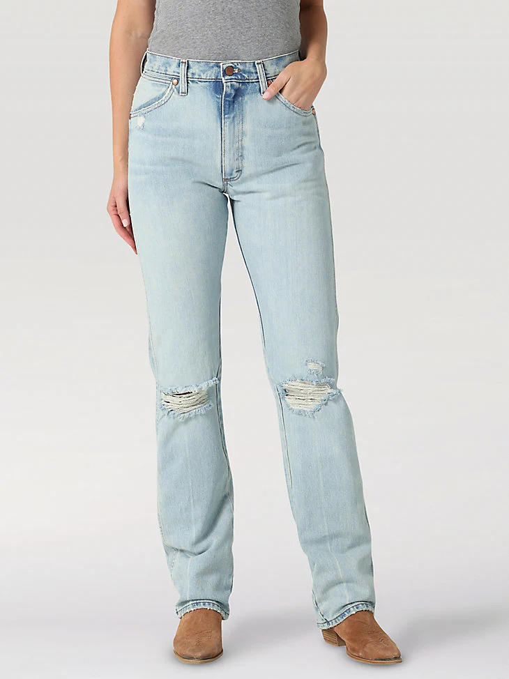Wrangler Cowboy Cut Bleach Distressed Women's Slim Fit - Image 2