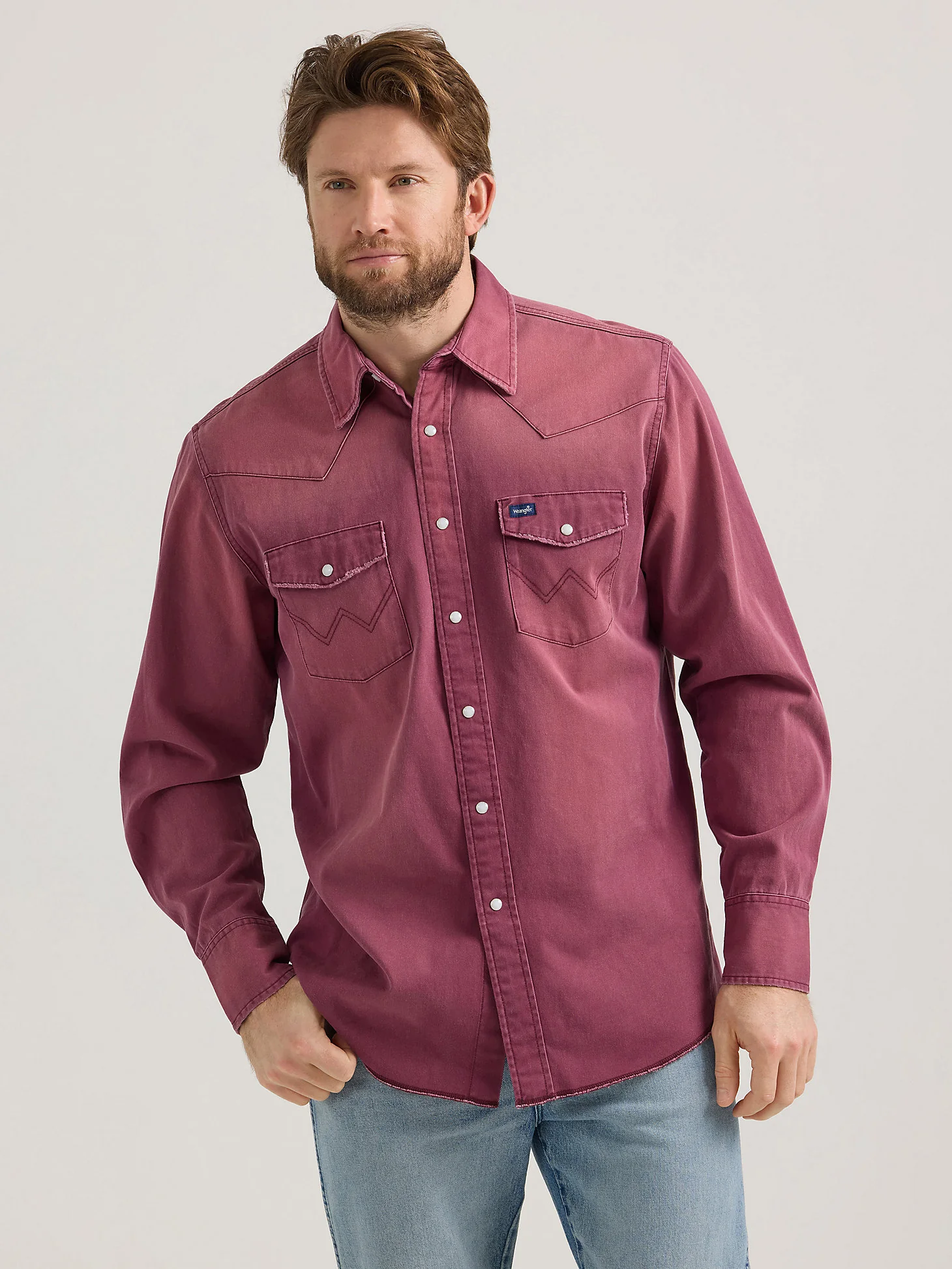 Wrangler Vintage Denim Crimson Men's Snap Up - Image 3