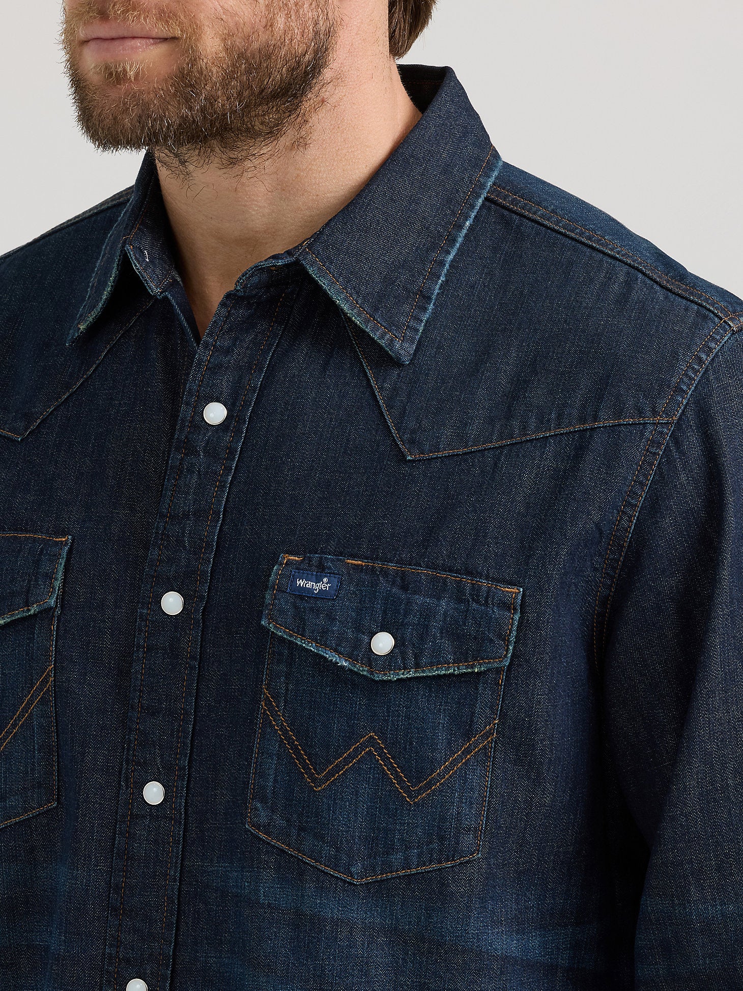 Wrangler Vintage Denim Dark Men's Snap Up - Image 2