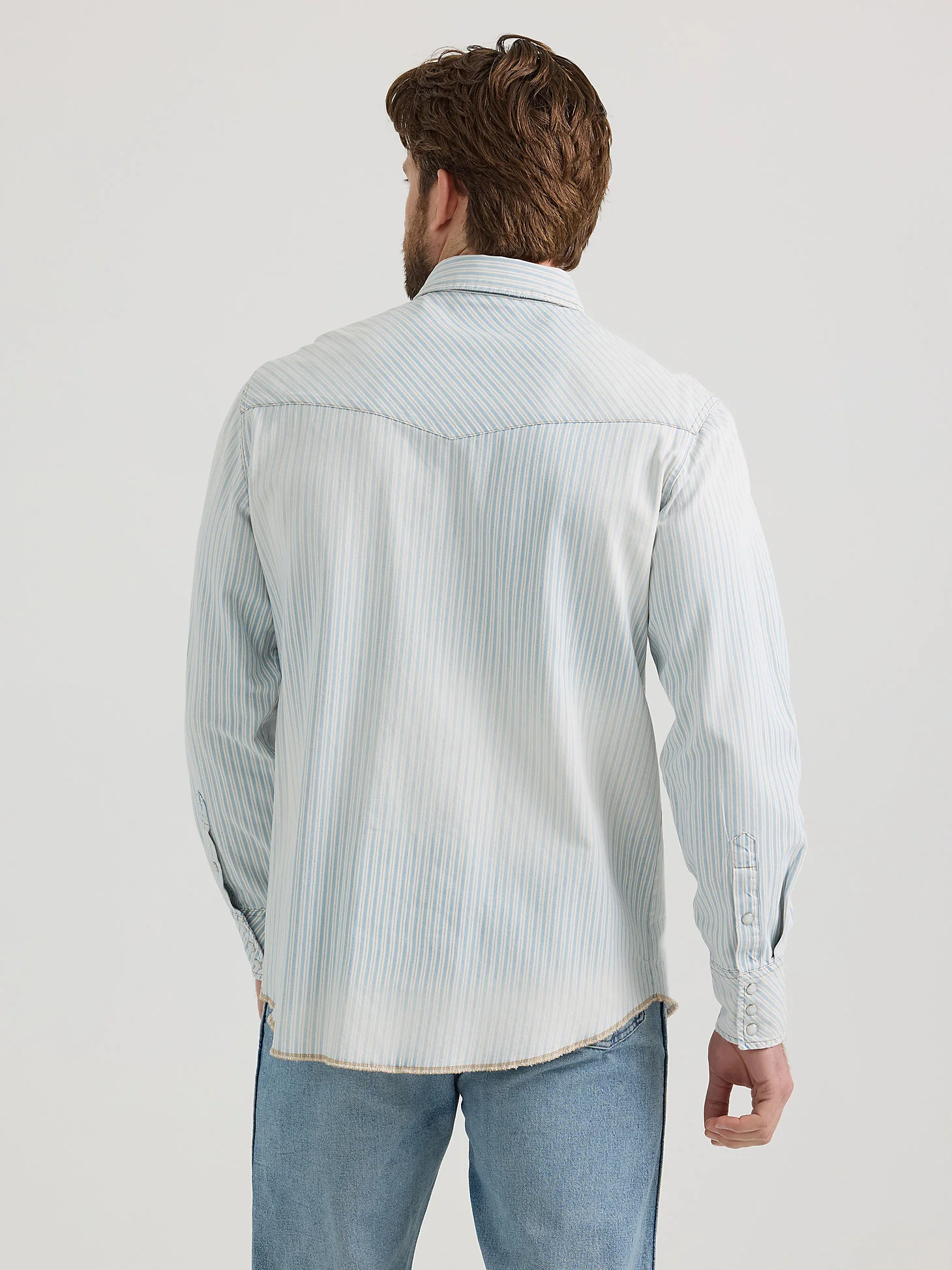 Wrangler Vintage Denim Pinstripe Men's Snap Up - Image 4