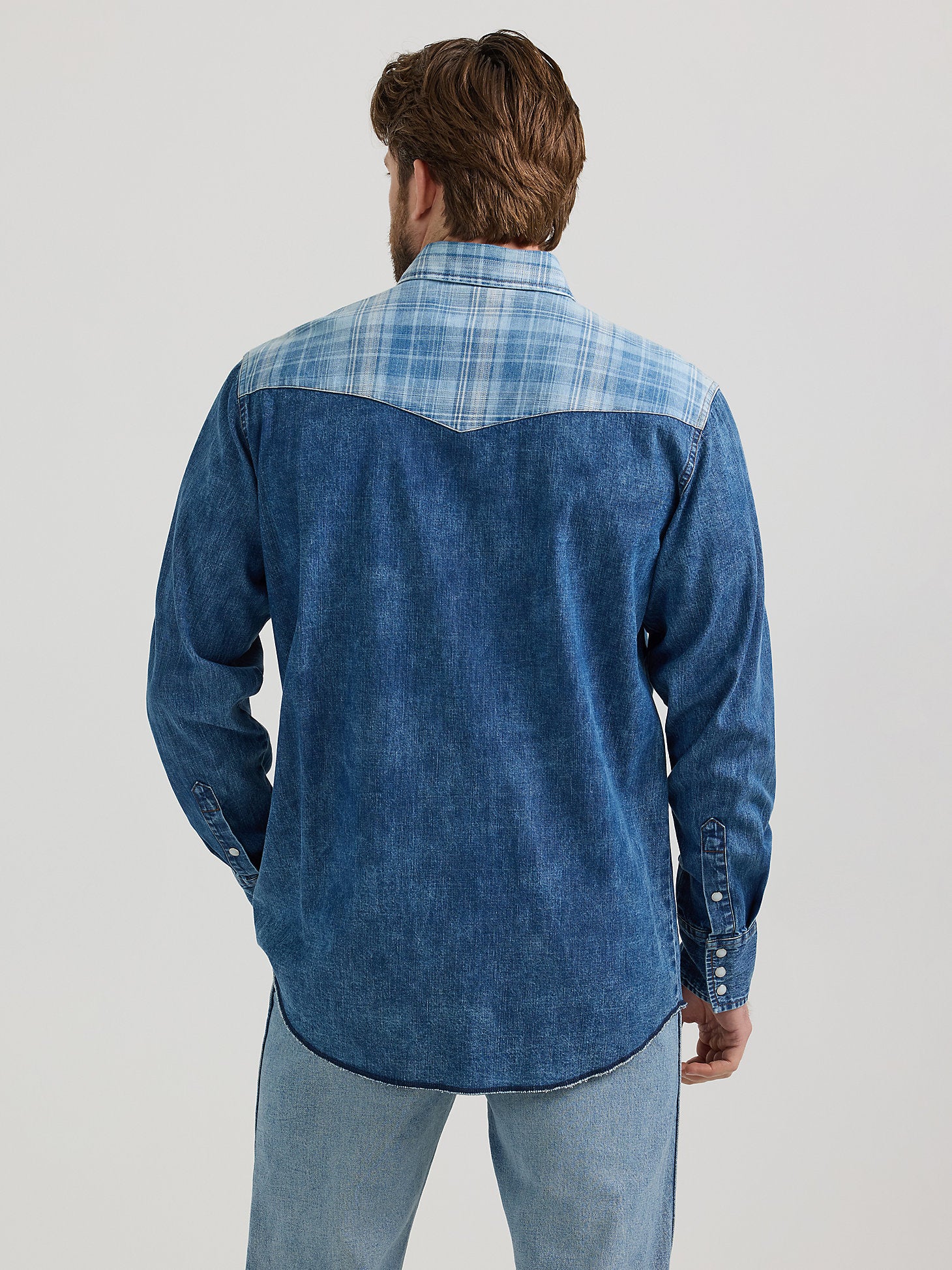 Wrangler Vintage Denim Two Tone Men's Snap Up - Image 3