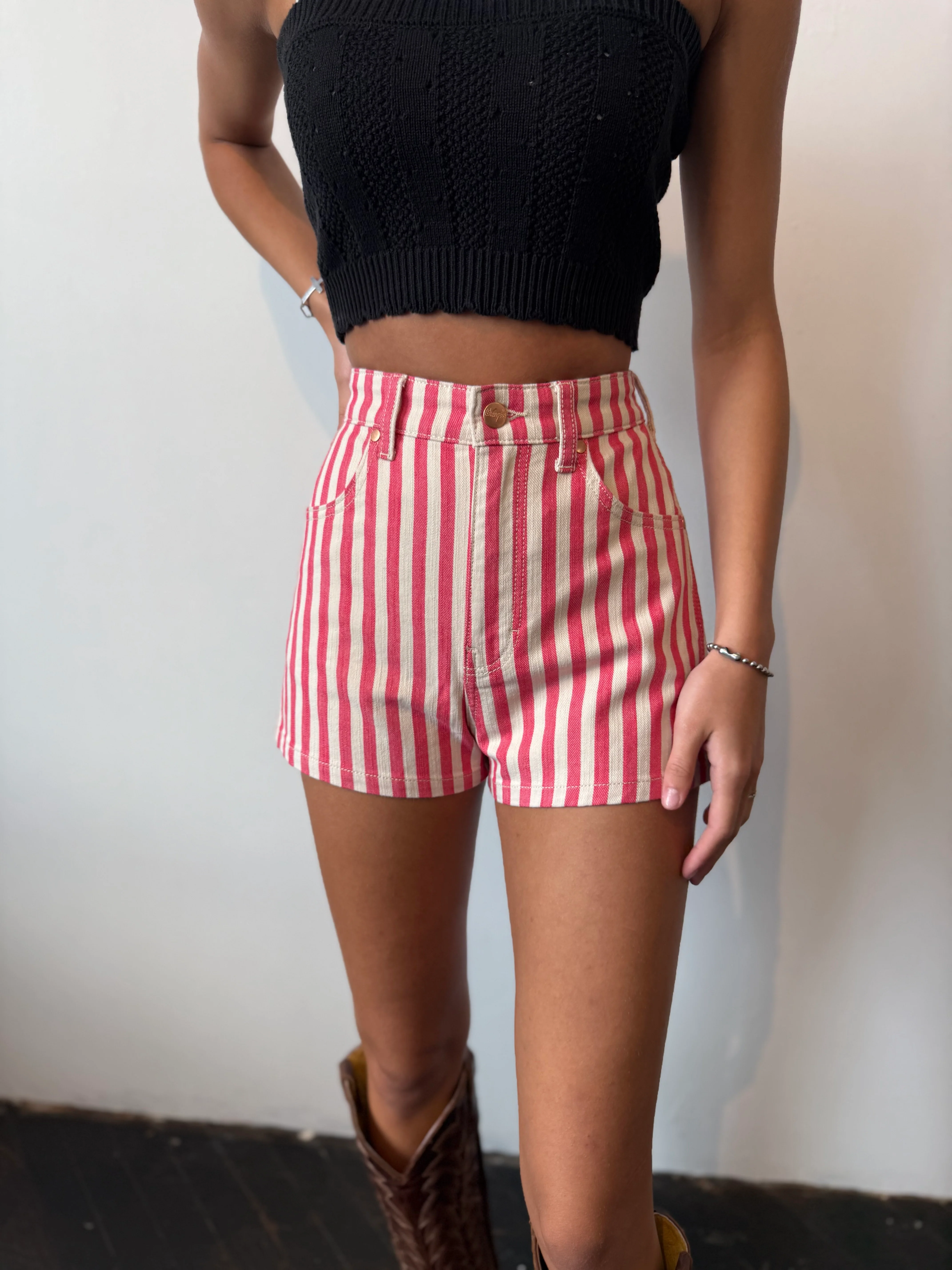 Wrangler Vintage Dolly Striped Shorts - Image 3
