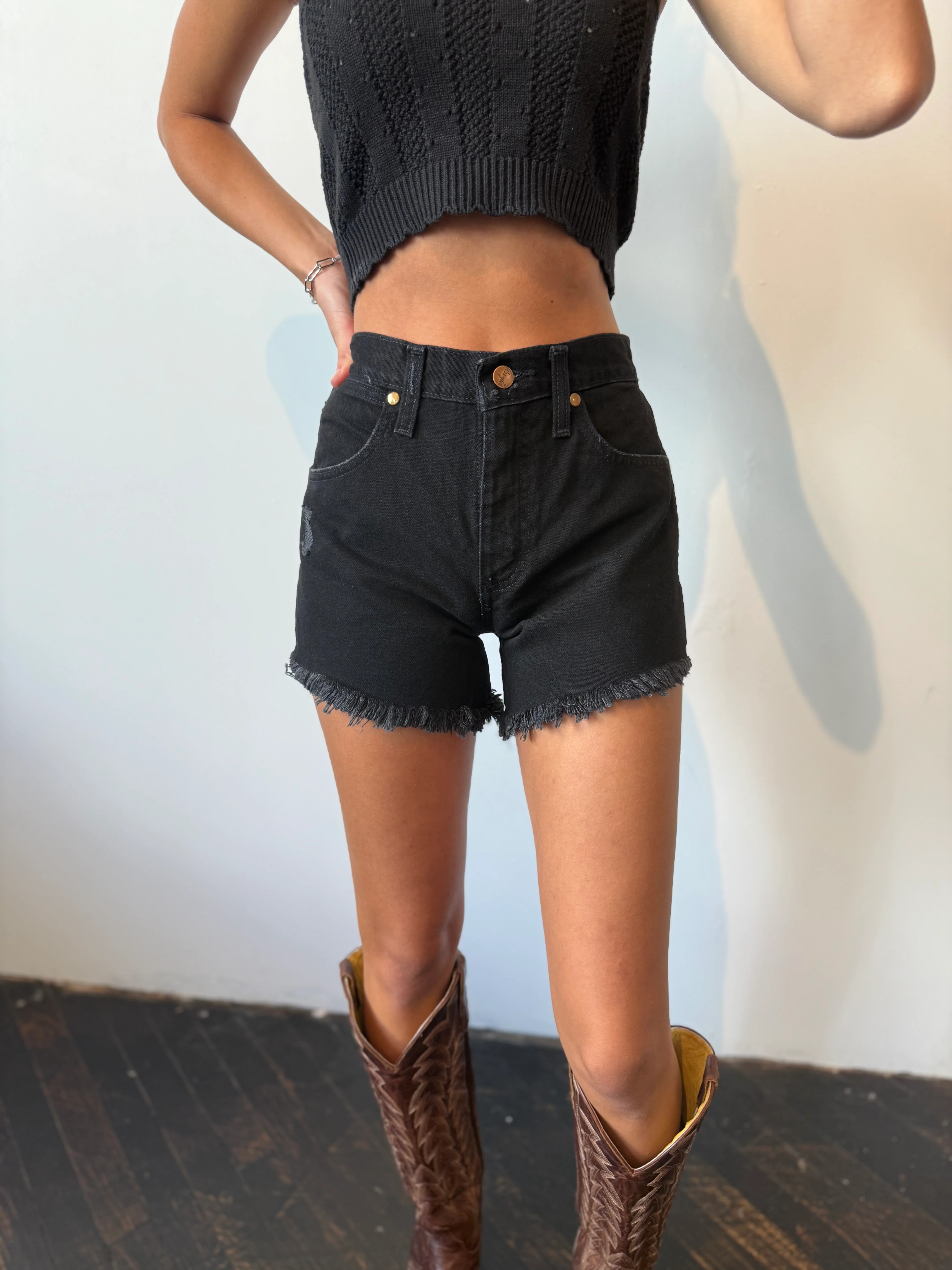 Wrangler Vintage Reworked Black Shorts - Image 2