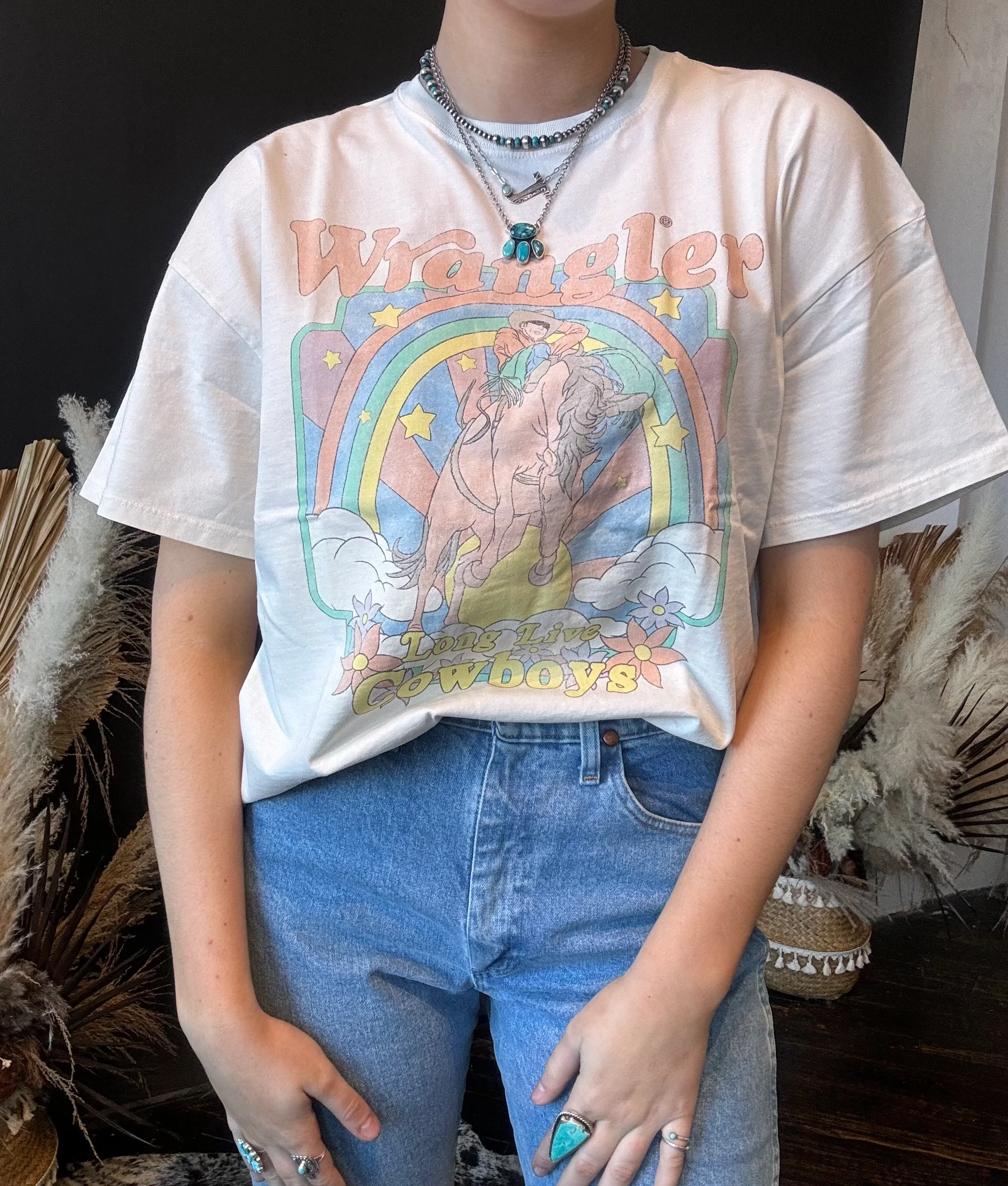 Final Sale ✨Wrangler Vintage White Long Live Women's Tee - Image 4