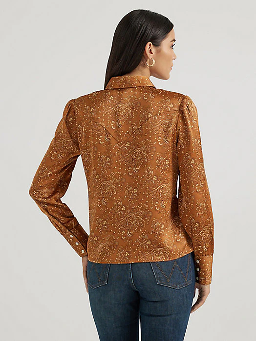 Wrangler Women's Bronze Blouse Snap Up - Image 3