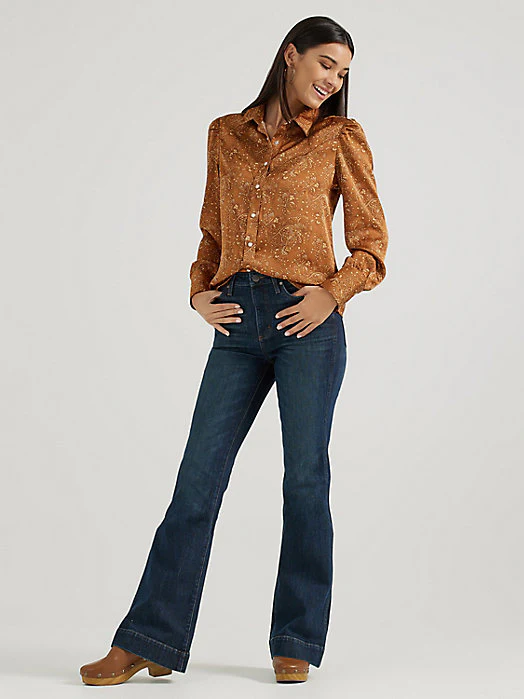 Wrangler Women's Bronze Blouse Snap Up - Image 4