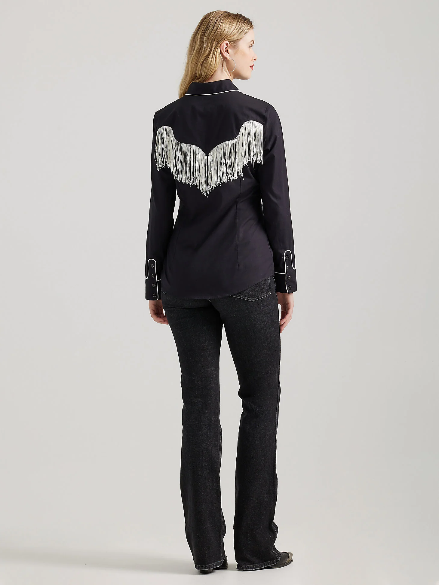 Wrangler Women's Fringe Blouse Snap Up - Image 3