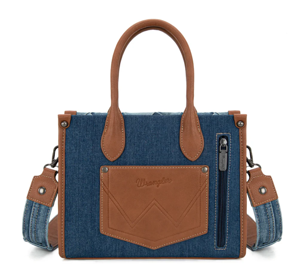 Wrangler Woven Denim Concealed Carry Tote/Crossbody -Jean - Image 2