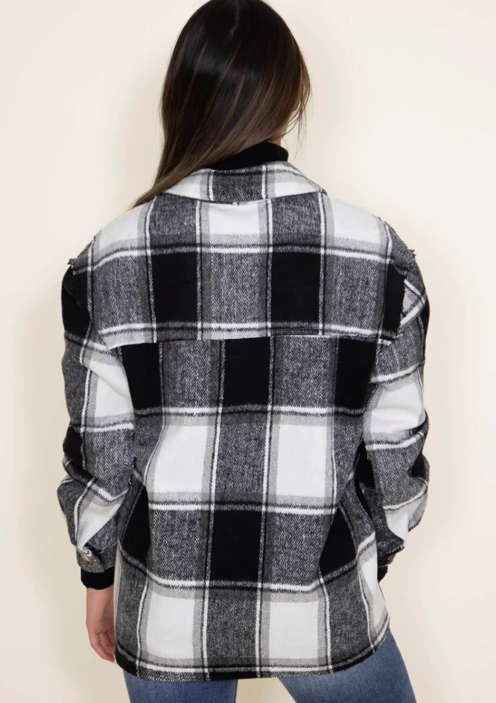 Final Sale ✨Yosemite Shacket Plaid Black Simply Southern - Image 2