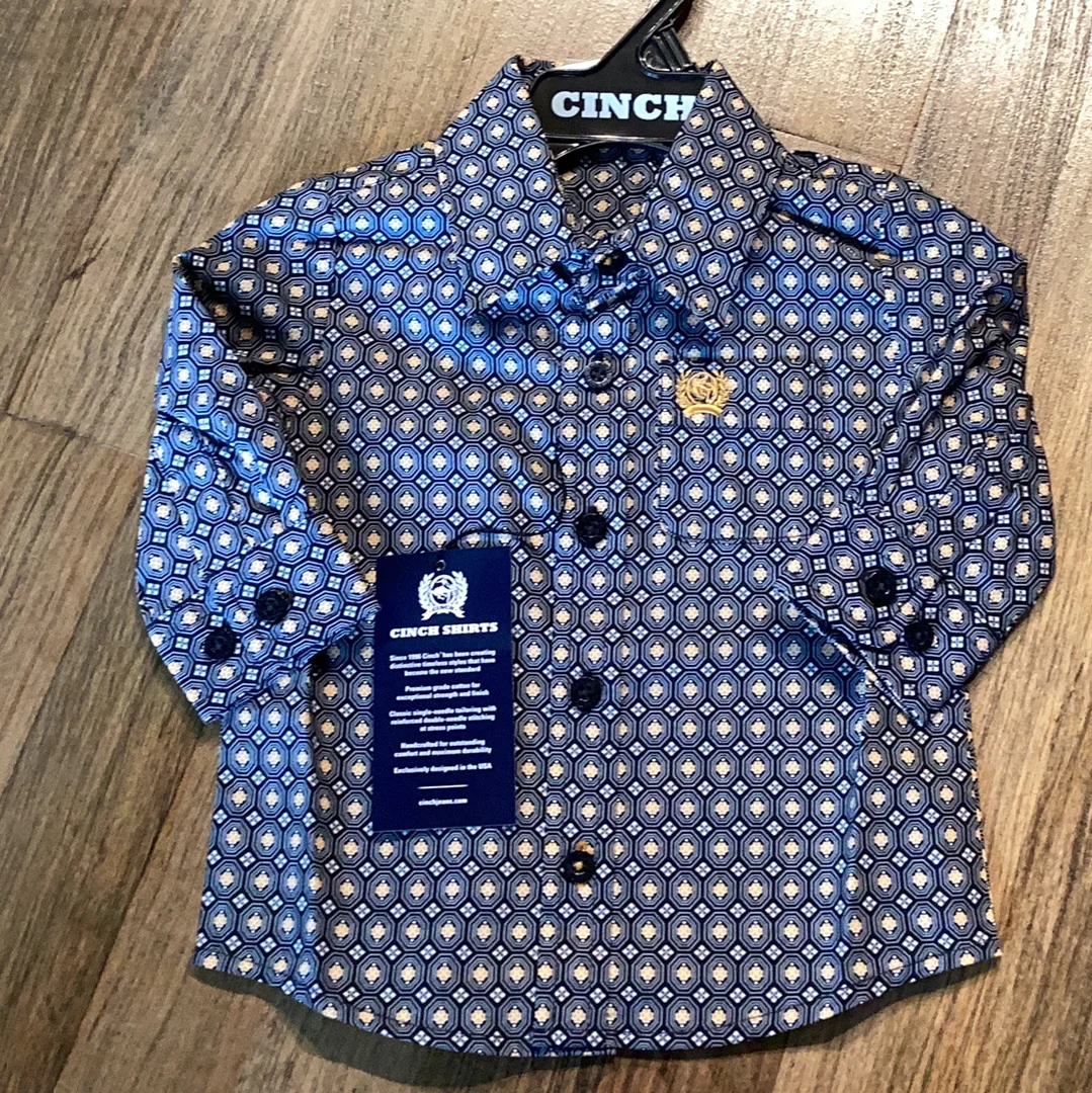 Final Sale ✨ Youth cinch navy button up