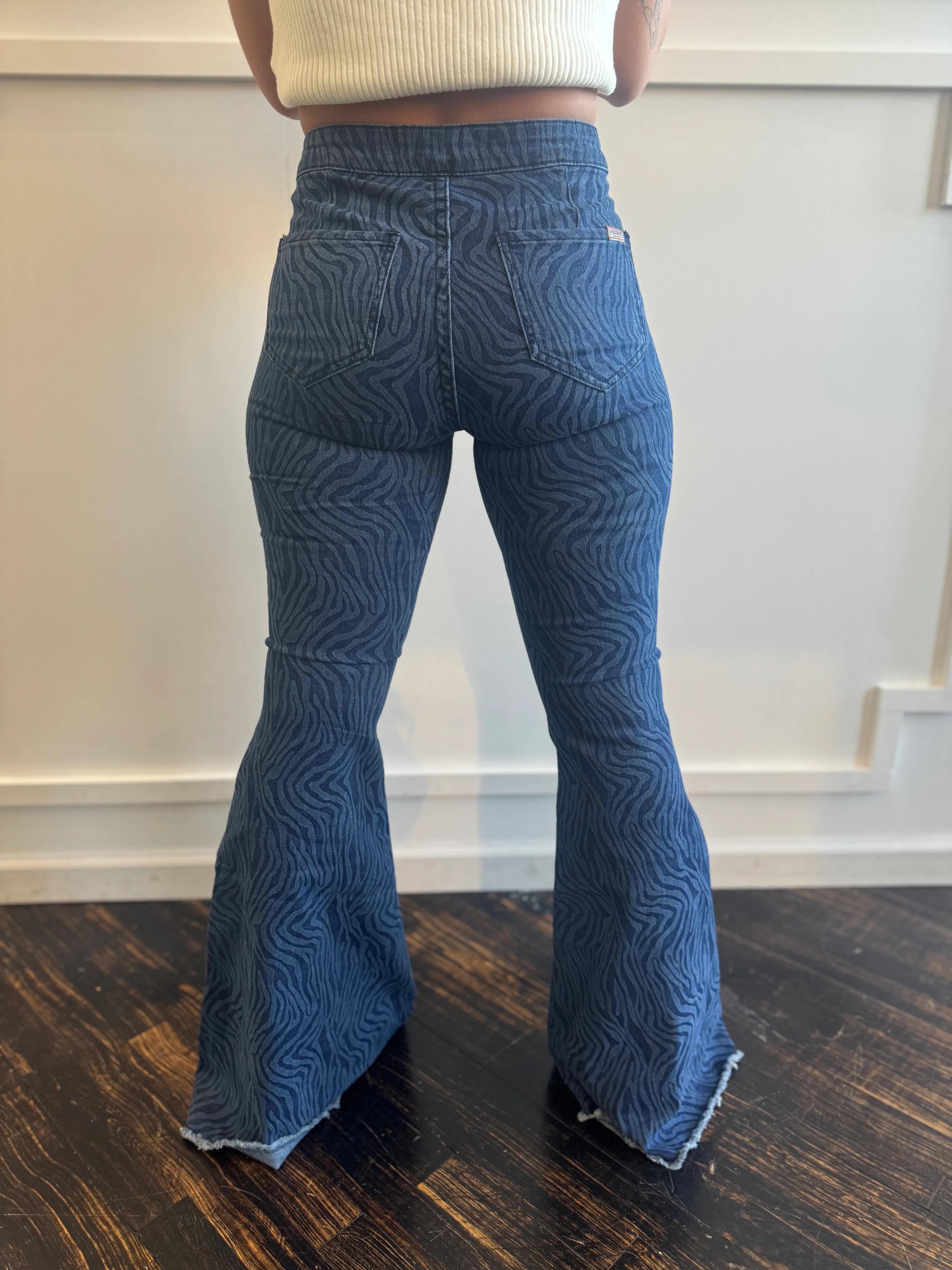 Final Sale ✨Zebra Denim Bell Jeans